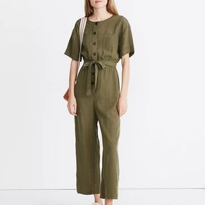 Madewell Short-Sleeve Belted Jumpsuit